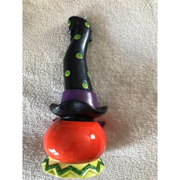 Witch orange Halloween candle & Holder - Picture 2 of 5